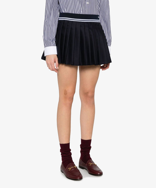 SPORTY & RICH | ABIGAIL WOOL PLEATED SKIRT { NAVY