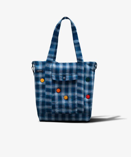 SUPERKICKS | NOSTALGIC CHEQUERED POPPINS BAG { BLUE