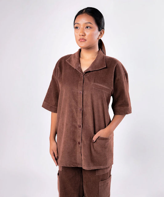 SUPERKICKS | CORDUROY SHIRT { MUD BROWN