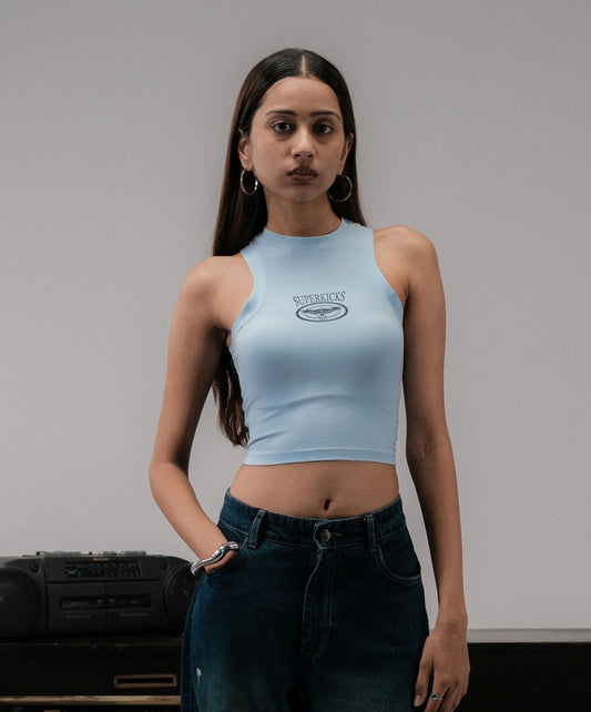 SUPERKICKS | CROP TOP { LIGHT BLUE