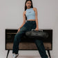 SUPERKICKS | CROP TOP { LIGHT BLUE