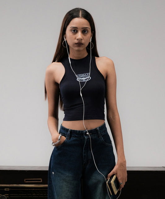 SUPERKICKS | CROP TOP { NAVY BLUE