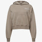 SPORTY & RICH | VENDOME SCRIPT EMBROIDERED CROPPED HOODIE { BEIGE