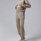 SPORTY & RICH | VENDOME SCRIPT EMBROIDERED CROPPED HOODIE { BEIGE