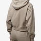 SPORTY & RICH | VENDOME SCRIPT EMBROIDERED CROPPED HOODIE { BEIGE