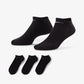 NIKE | EVERYDAY CUSHIONED TRAINING NO-SHOW SOCKS { BLACK/WHITE