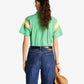 SPORTY & RICH | SERIF LOGO FOOTBALL TEE { VERDE/WHITE