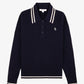 SPORTY & RICH | SRC CABLEKINT POLO { NAVY/CREAM
