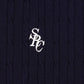 SPORTY & RICH | SRC CABLEKINT POLO { NAVY/CREAM