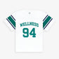 SPORTY & RICH | WELLNESS 94 RUGBY TEE { WHITE/ALPINE/NAVY