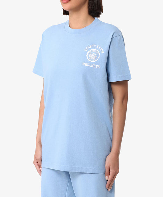 SPORTY & RICH | EMBLEM T-SHIRT { SKY BLUE/WHITE