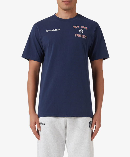 SPORTY & RICH | HOME RUN T-SHIRT { NAVY BLUE