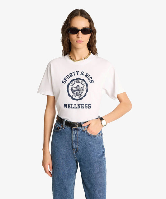 SPORTY & RICH | EMBLEM T-SHIRT { WHITE
