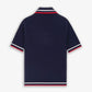 SPORTY & RICH | SERIF MINI CABLE POLO T-SHIRT { NAVY