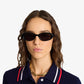 SPORTY & RICH | SERIF MINI CABLE POLO T-SHIRT { NAVY