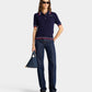 SPORTY & RICH | SERIF MINI CABLE POLO T-SHIRT { NAVY