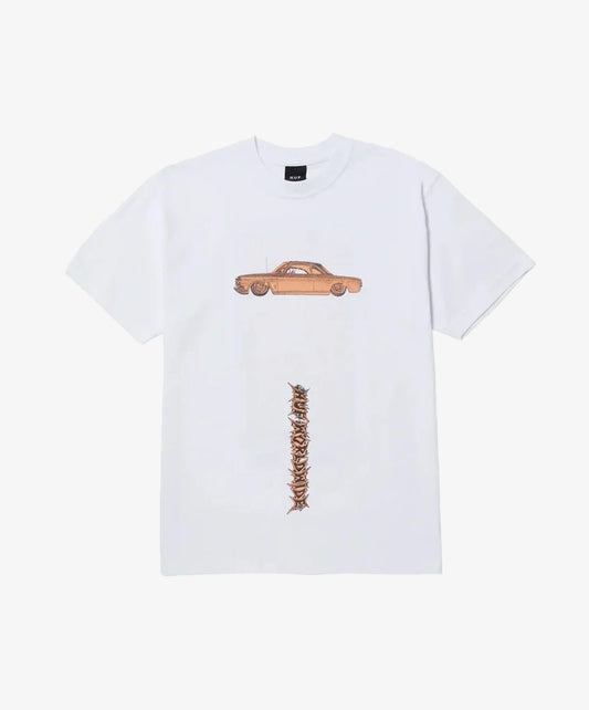 HUF | CAR CLUB T-SHIRT  { WHITE