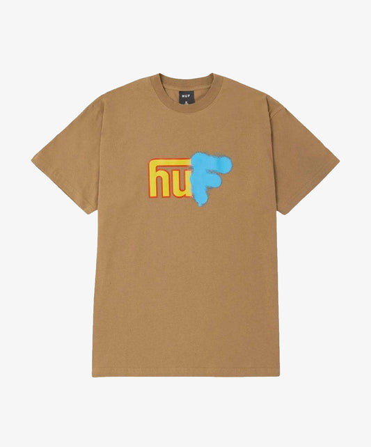 HUF | UPSIDE DOWNTOWN T-SHIRT  { CAMEL