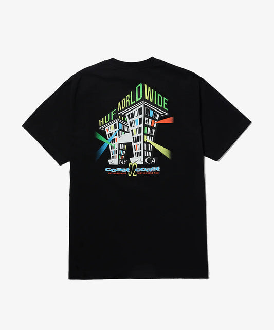 HUF | CLUB HOUSE T-SHIRT  { BLACK