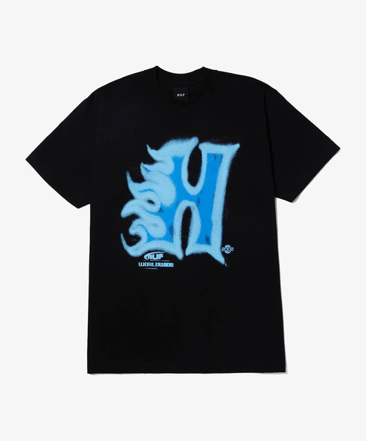 HUF | HEAT WAVE T-SHIRT  { BLACK