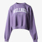 SPORTY & RICH | WELLNESS IVY CROPPED CREWNECK { VIOLET/WHITE