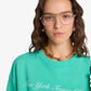 SPORTY & RICH | NY TENNIS CLUB CROPPED CREW NECK CARIBBEAN { GREEN