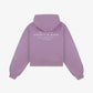 SPORTY & RICH | HEALTH INITIATIVE CROPPED HOODIE { SOFT LAVENDER/WHITE