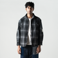 Superkicks | EMBROIDERED FLANNEL SHIRT  { GREY/BLACK
