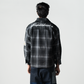 Superkicks | EMBROIDERED FLANNEL SHIRT  { GREY/BLACK