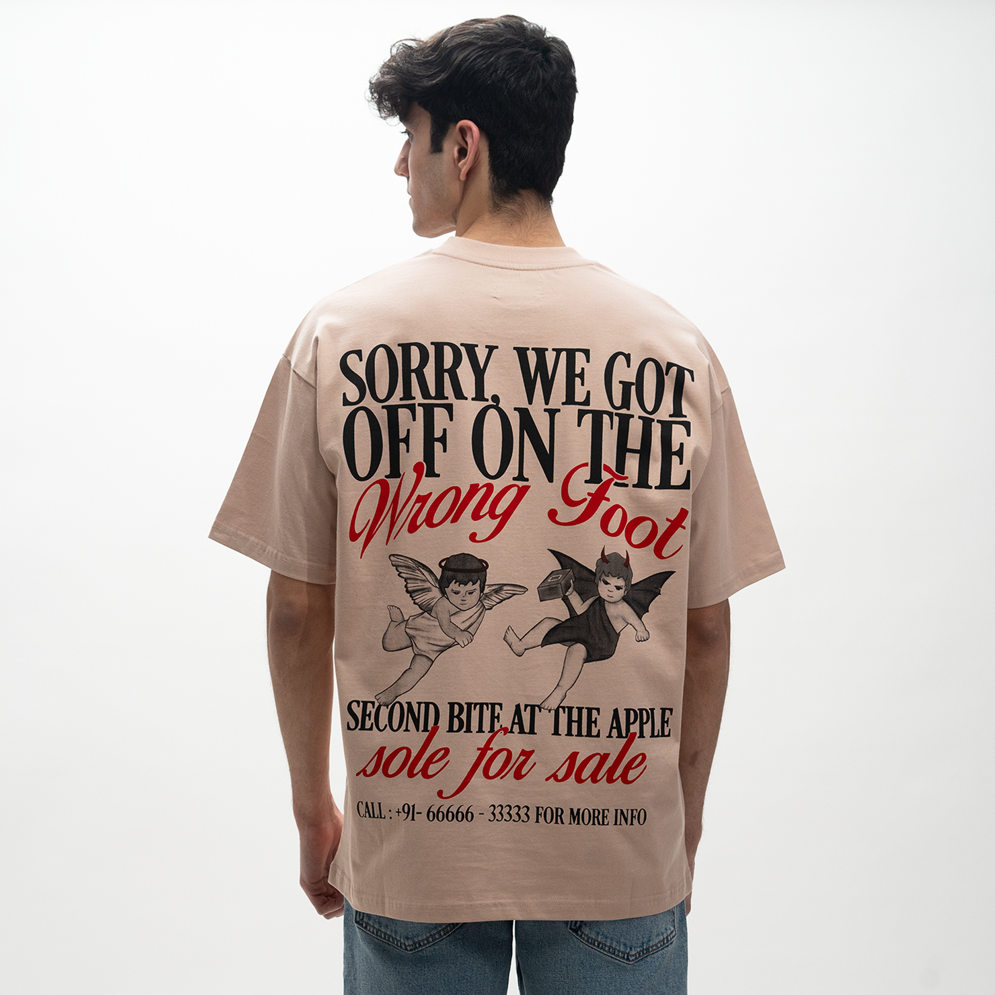 Superkicks ‘Second Chances’  Cotton T-shirt with Cupid and Demon graphic