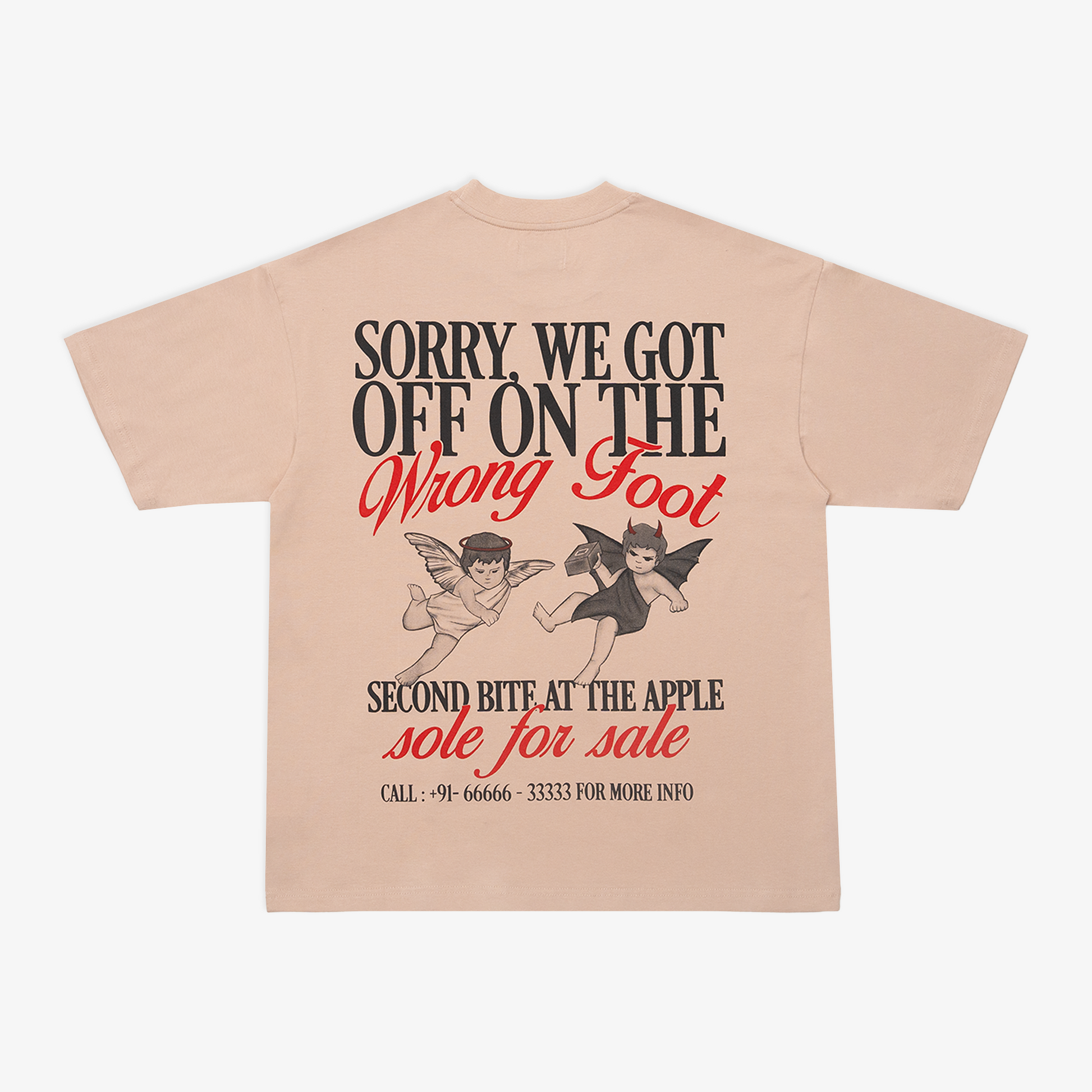 Superkicks ‘Second Chances’  Cotton T-shirt with Cupid and Demon graphic