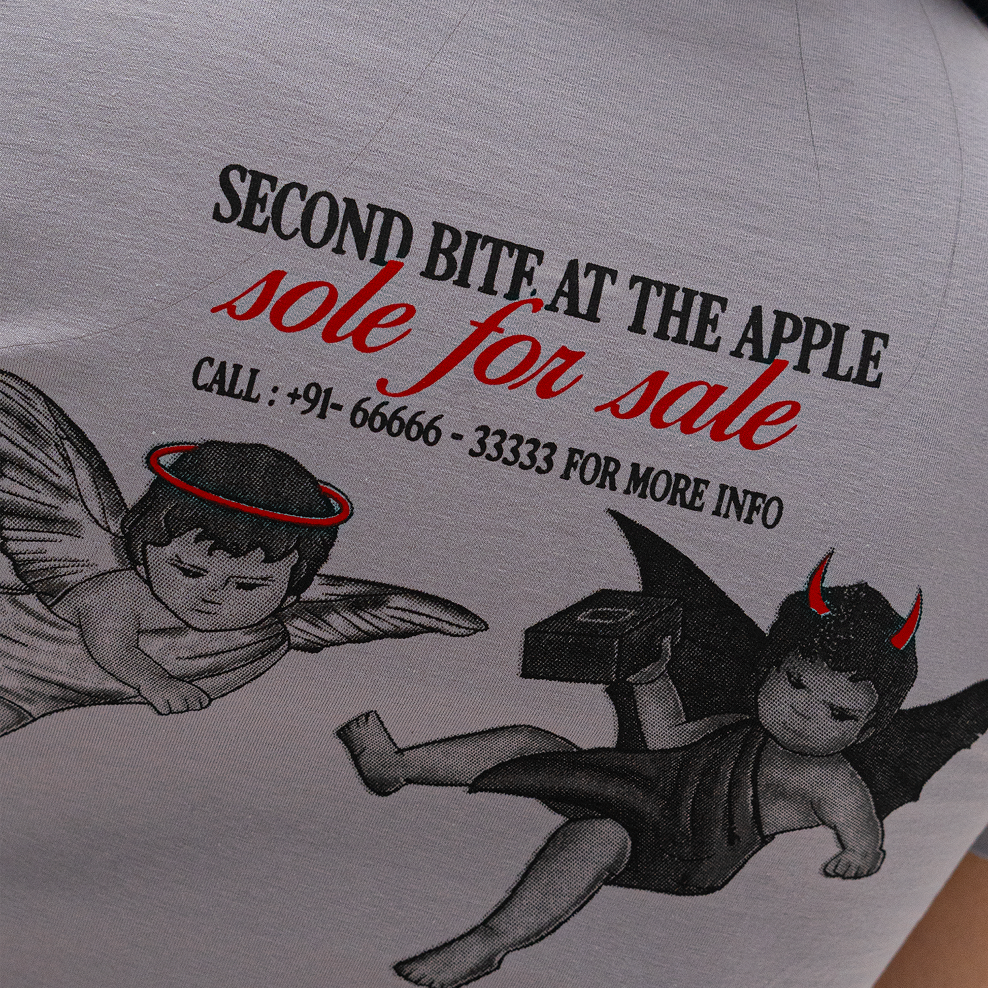 Superkicks ‘Second Chances’ Women's Premium Crop Top with Cupid and Demon graphic print