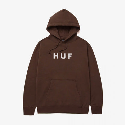 HUF | ESSENTIALS OG LOGO HOODIE  { CHOCOLATE