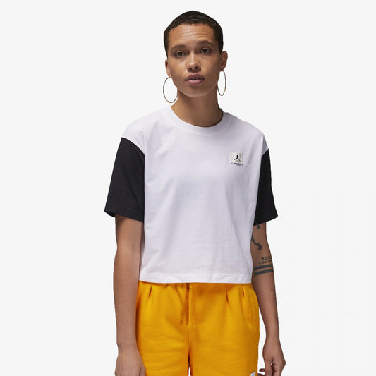 WMN'S JORDAN ESSEN BOXY TEE 2 'BLACK/WHITE'