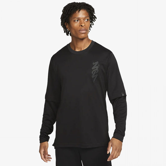 M J ZION LS SHOOTING SHIRT 'BLACK/GREY'