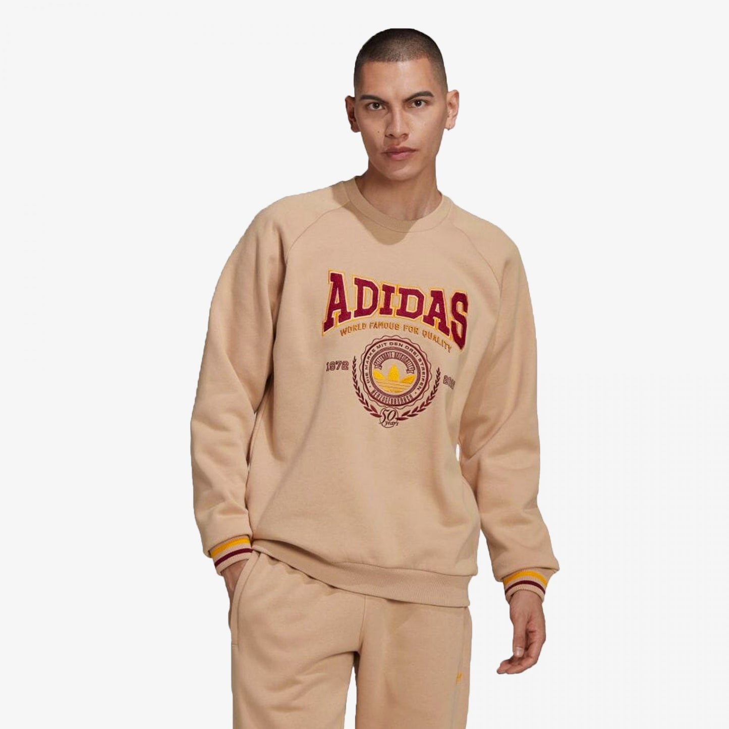 VARSITY CREWNECK SWEATSHIRT 'MAGIC BEIGE'