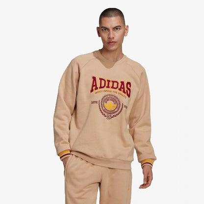 Adidas Originals | VARSITY CREWNECK SWEATSHIRT  { MAGIC BEIGE