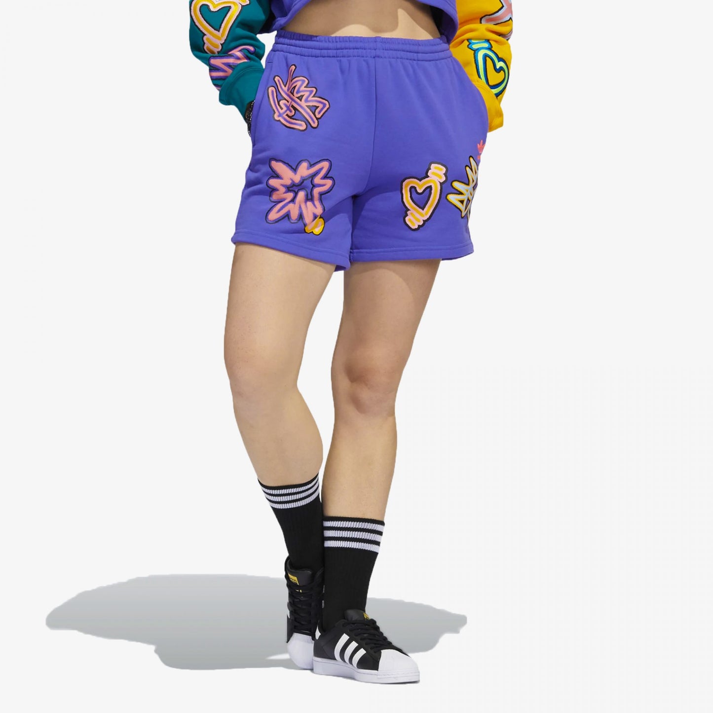 LOVE UNITES LOOSE SHORTS 'PURPLE / MULTICOLOR'