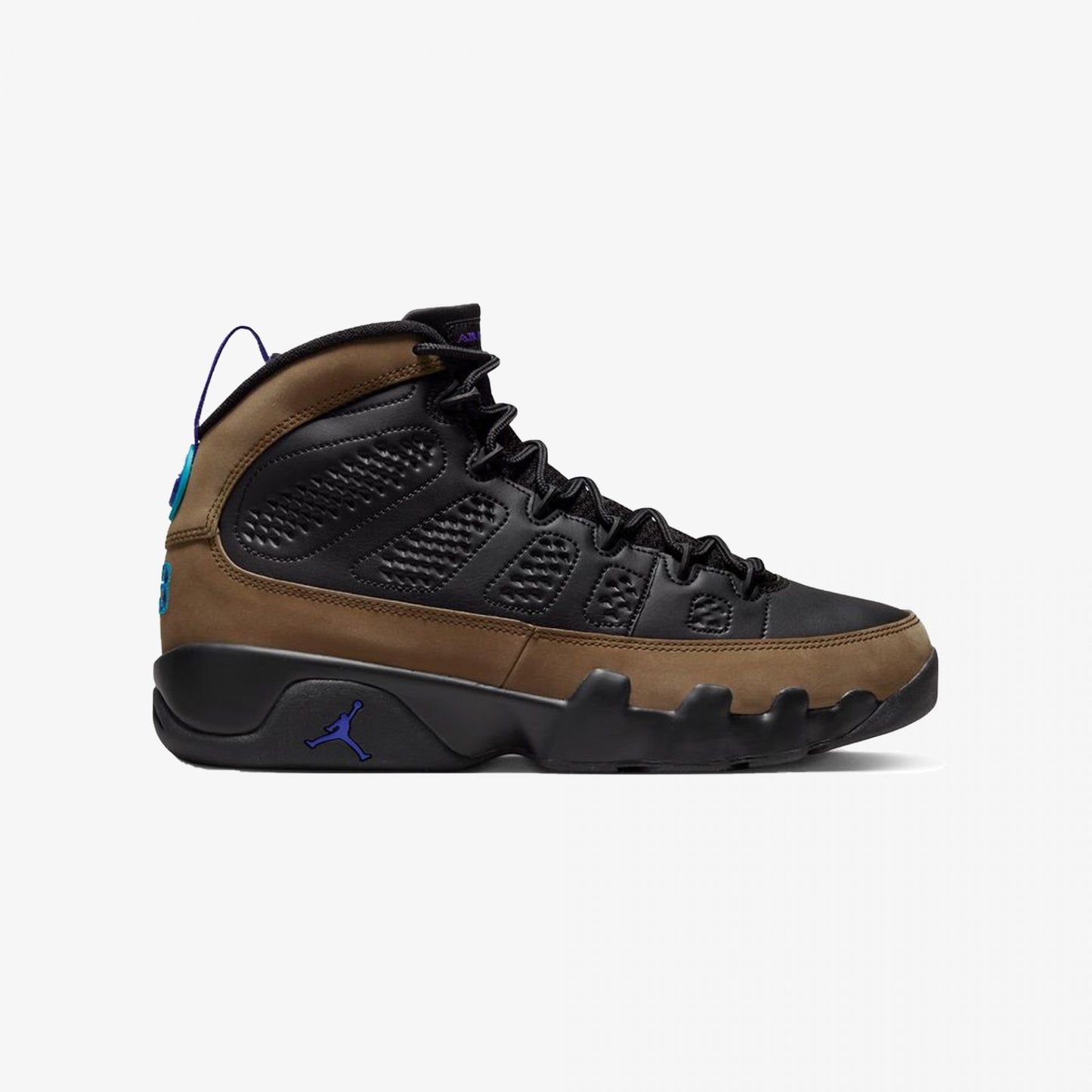 AIR JORDAN 9 RETRO 'BLACK/BRIGHT CONCORD-LIGHT OLIVE'