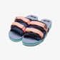 Suicoke | MOTO JACQUARD TOUCH-STRAP  { NAVY BLUE/CORAL PINK/SEA GREEN