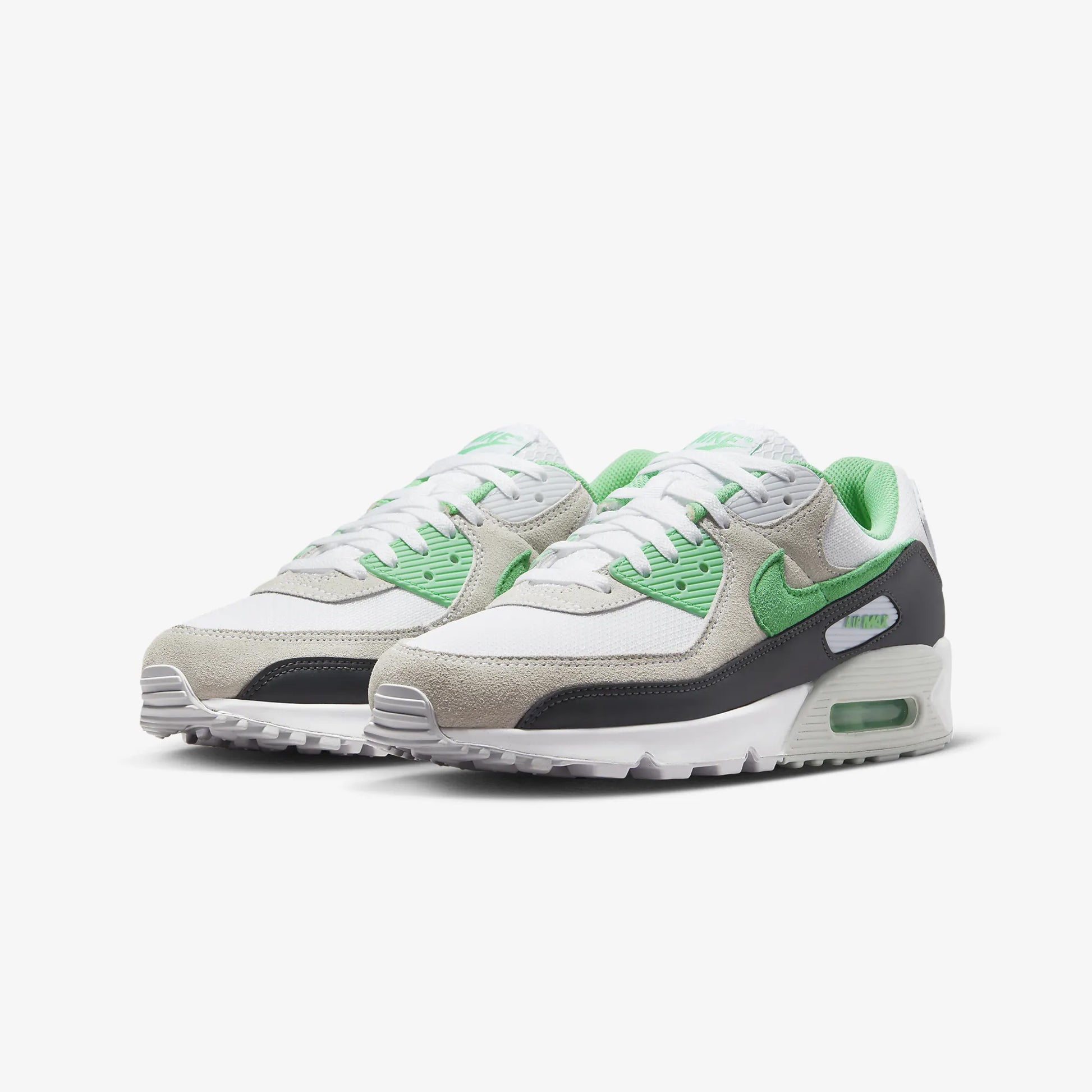 Nike White & Green Air Max 90 Sneakers