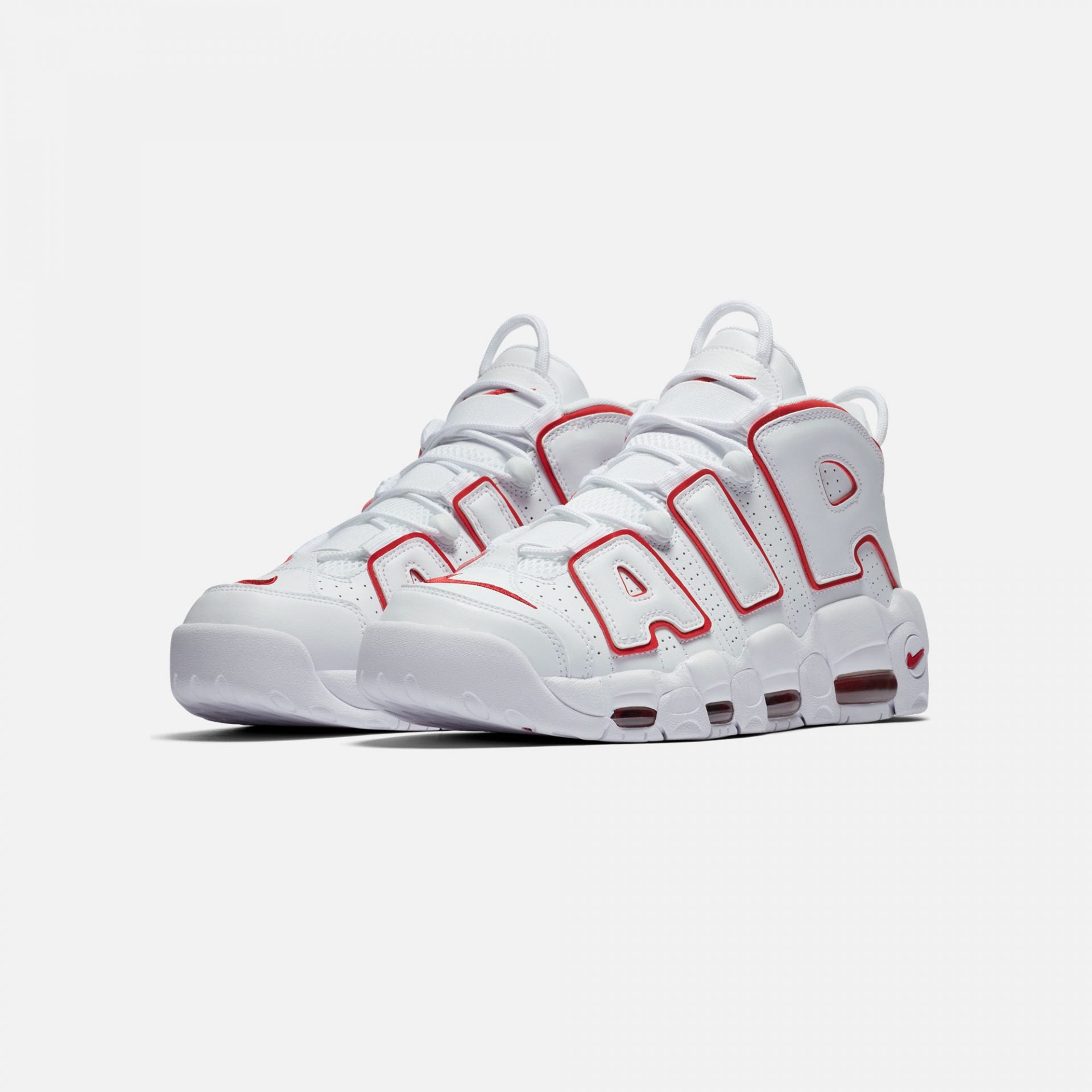 nike uptempo red white