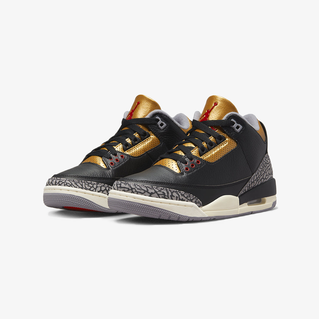 WMN'S AIR JORDAN 3 RETRO 'BLACK/FIRE RED-METALLIC GOLD'