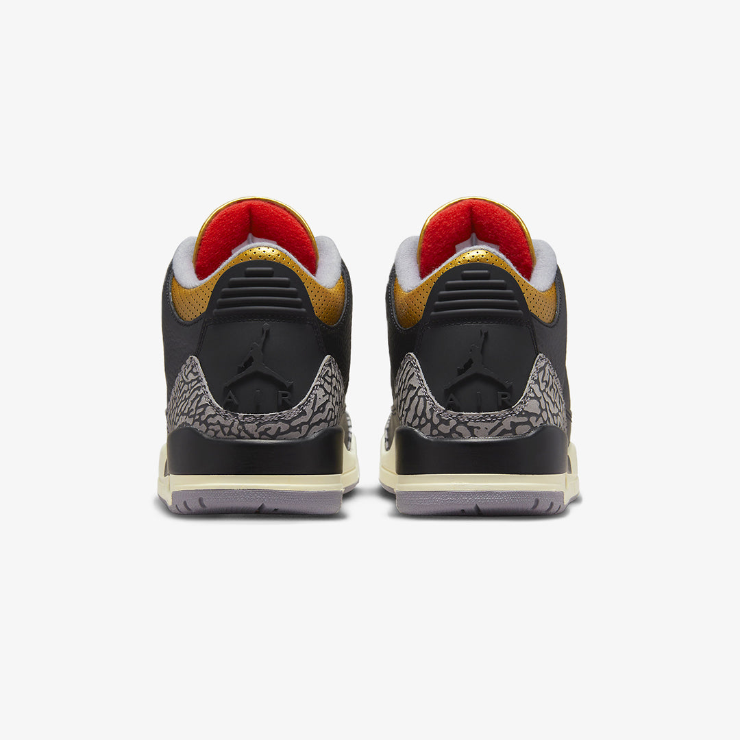 WMN'S AIR JORDAN 3 RETRO 'BLACK/FIRE RED-METALLIC GOLD'